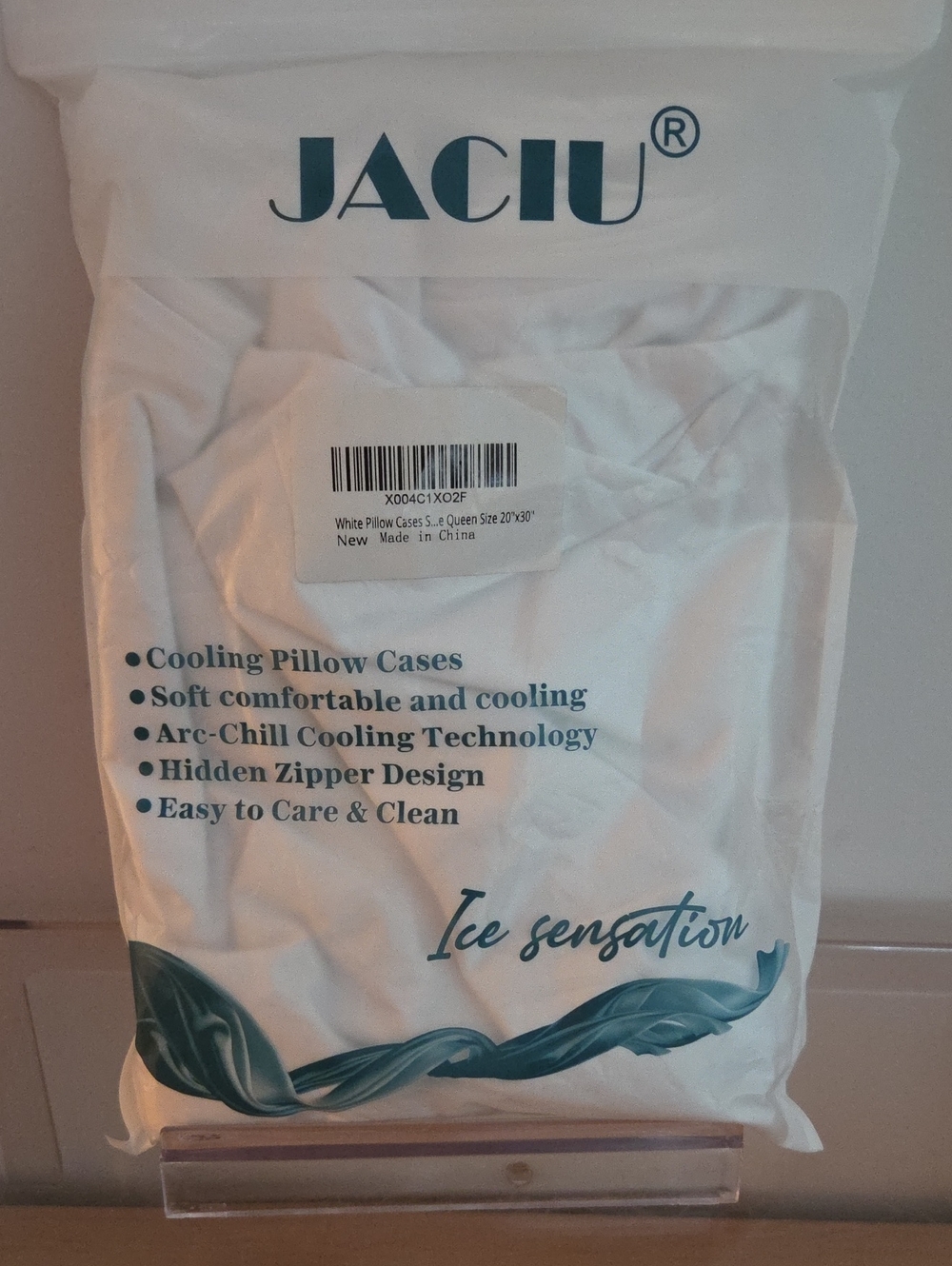 White Cooling Pillow Cases - Soft Arc-Chill Design Set Of 2 Queen